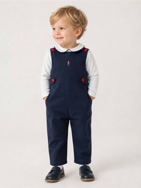 Edgehill Collection Nutcracker Longall Set Kids Navy Corduroy Size 12M NWT